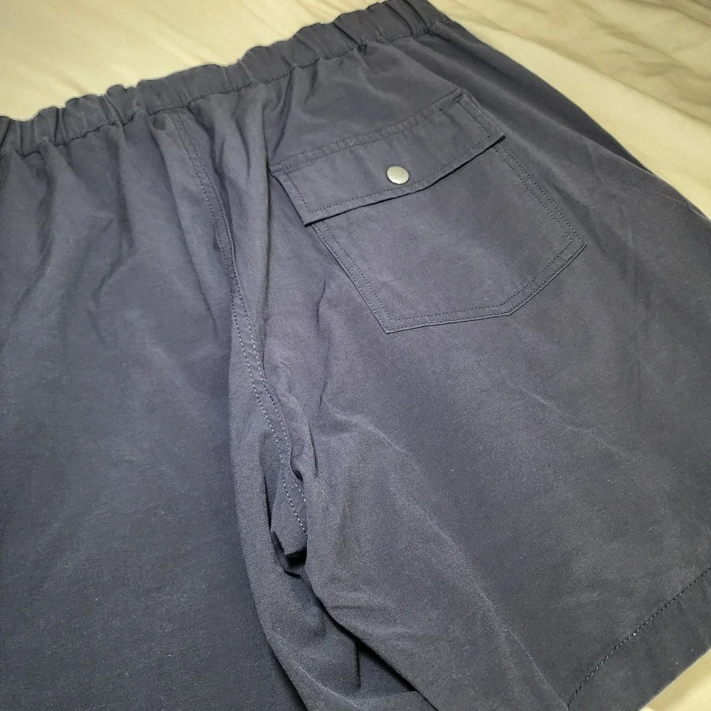 Buck Mason Deck Shorts Mens 36 Navy Blue Hybrid Cotton Spandex 6.5 Inseam Beach